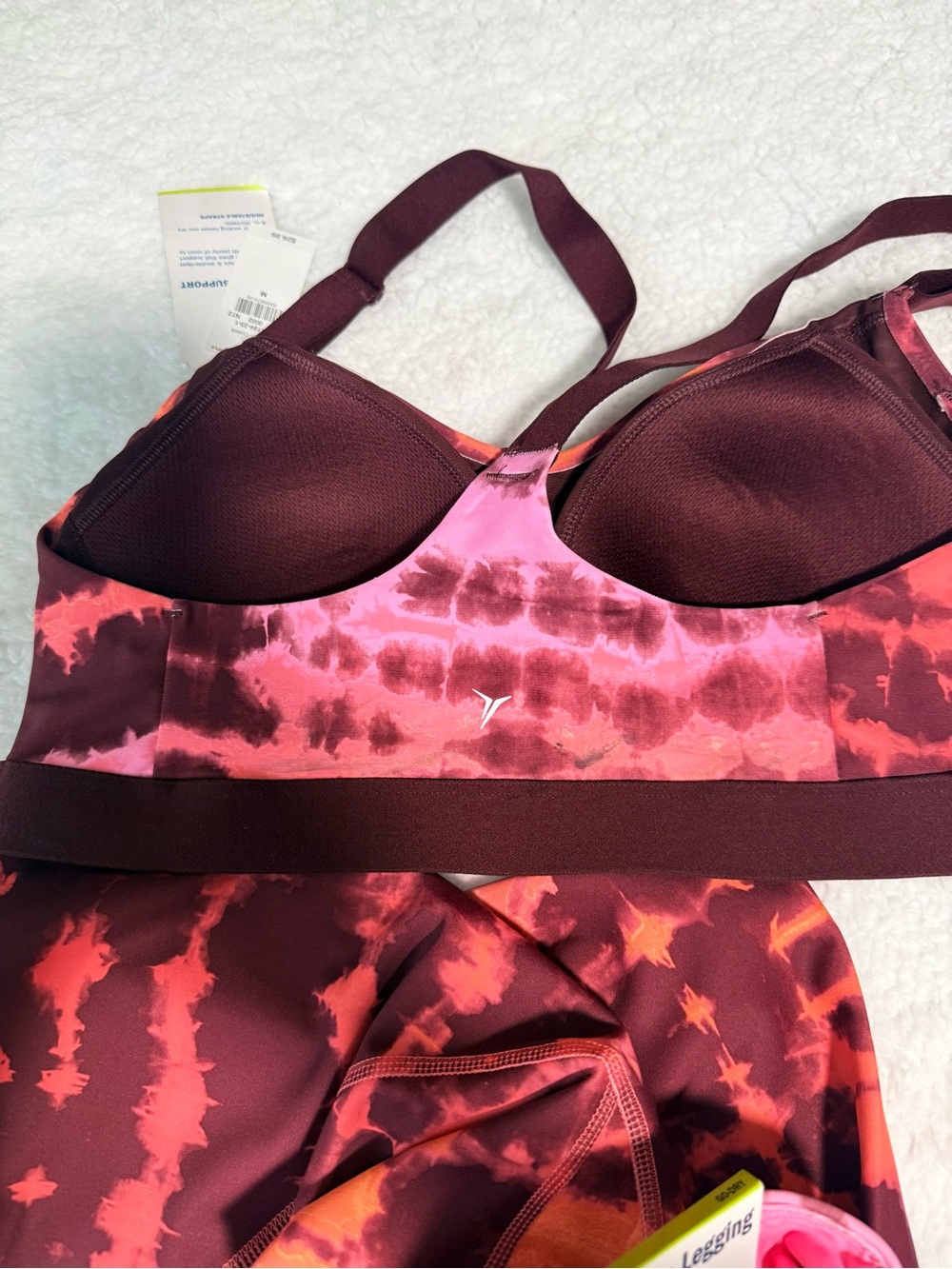 Mi Tie-Dye Leggings & Crop Top Set - Pink & Burgundy - Picture 2 of 4